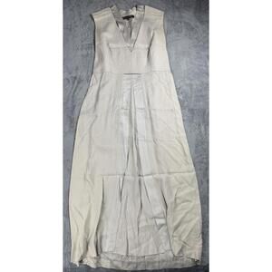 Francisco Costa For Calvin Klein Sleeveless V-neck Lt Cream Dress Midi Dress 12